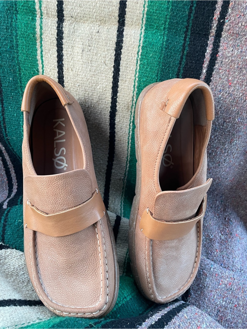 NWOB Kalso Earth Shoe Dabb Nubuck Slip On Cognac Brown Leather Size 10.5